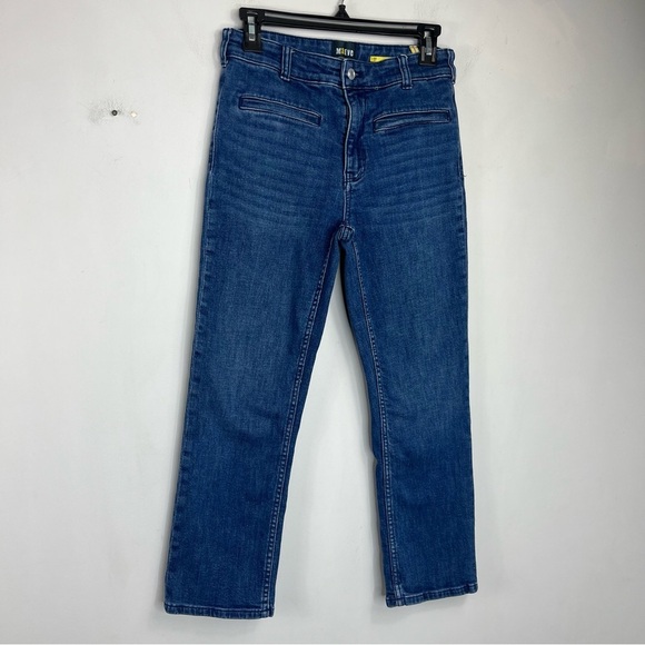 Maeve Anthropologie Size 27 High Rise Mod Stretch Slim Straight Crop Jeans JB - Picture 1 of 6